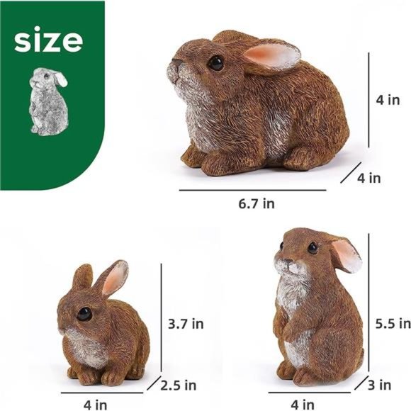 Bunny Decor Yard Decorations Outdoor Set of 3, Bunny Decorations for Home Garden - Picture 4 of 6